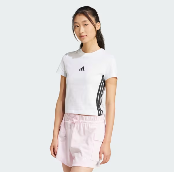Áo Adidas Baby Tee Essentials 3-Stripes White [ JE1239 ]