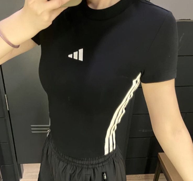 Áo Adidas Women Short Sleeve Casual Sports Black [ JY8570 ]
