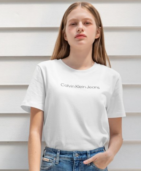 Áo Calvin Klein Logo Graphic Relaxed White [ 47AB805 ]