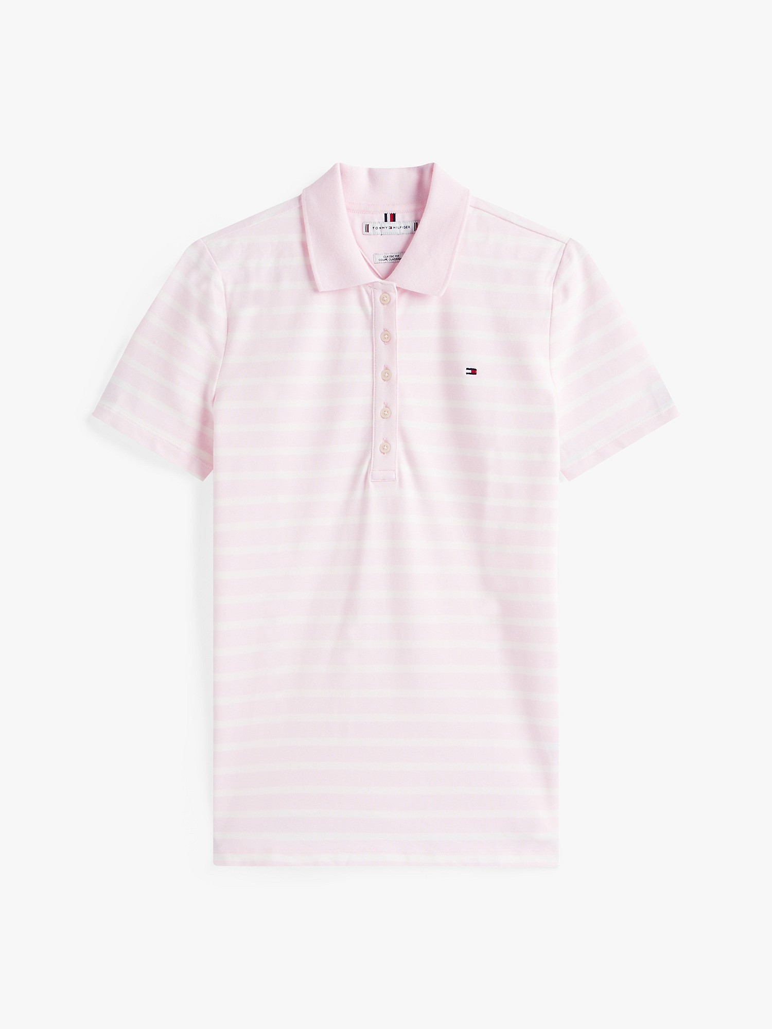 Áo Tommy Classic Fit Striped Stretch Pique Polo Pink Stripe [ XW08308-TCA ]