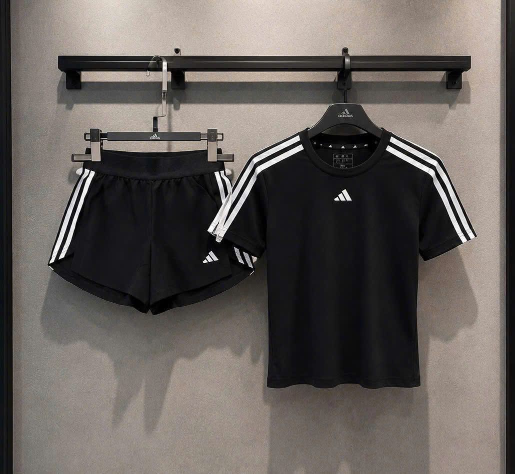 Set Adidas Aeroready Train Essentials 3-Stripes Black [ IC5039 / IT4665 ]