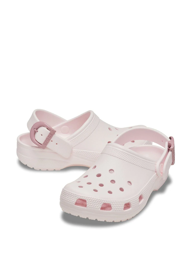 Dép Crocs Pink Classic Buckle Clogs Bubble Ice [ 213347-7DF ]