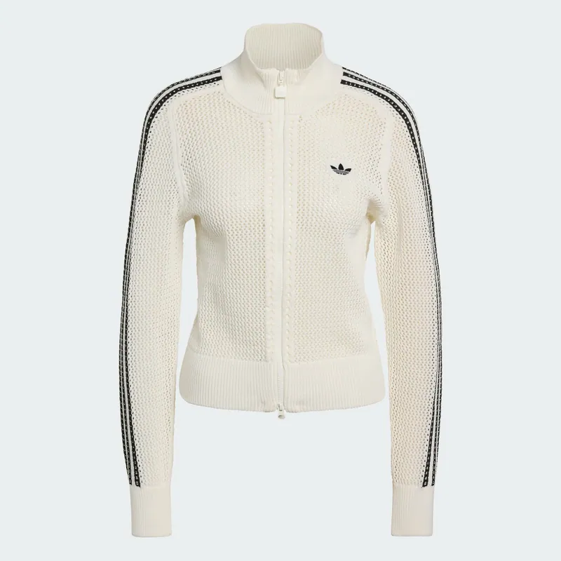 Áo Adidas Originals Knitted Crochet Firebird Track Top White [ KC6496 ]