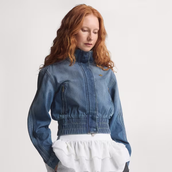 Áo Adidas Women Denim Tracktop Steel Blue [ KE1072 ]