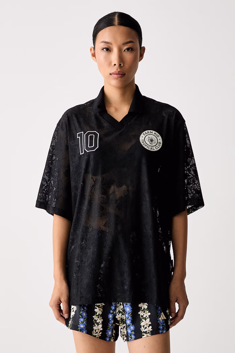 Áo Adidas X Farm Rio Premium Lace Polo Top Black  [ KR0238 ]