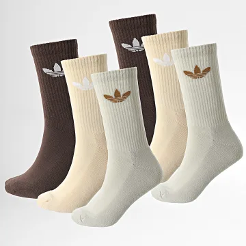 Set Tất Adidas Trefoil Cushion Crew Socks 6 Pairs Brown [ IX5274 ]