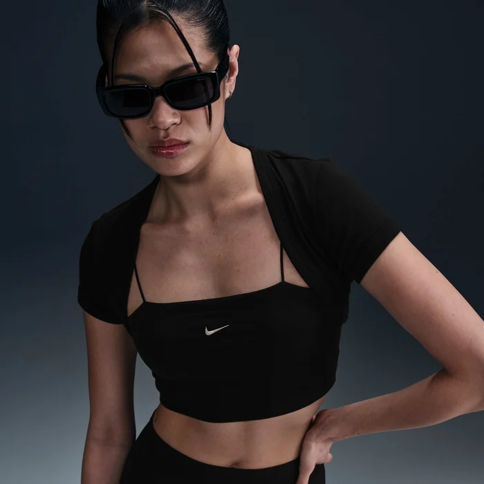 Áo Nike Sportswear Chill Knit Tight Cropped Mini Black [ HJ1300-010 ]