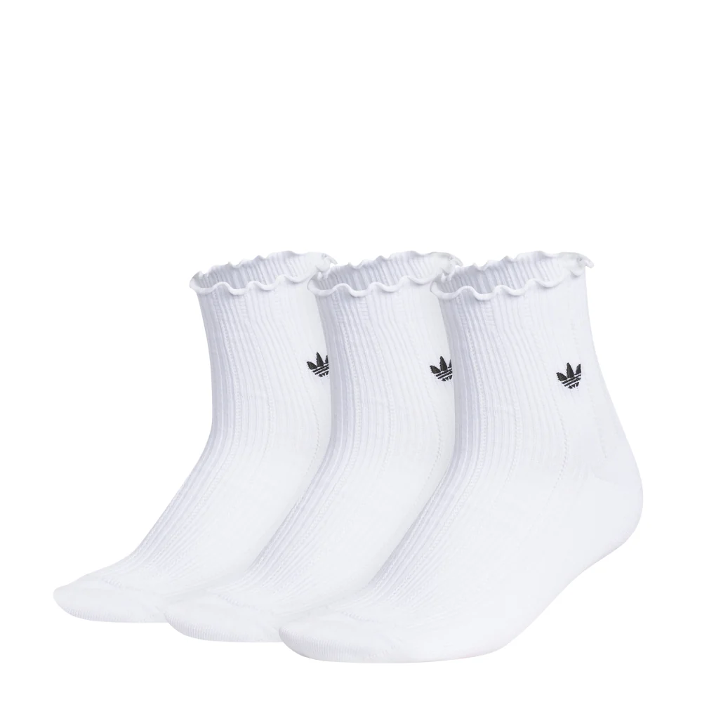 Set Tất Adidas Unisex Originals Ruffle 3-Pack Quarter White [ JL0829B ]