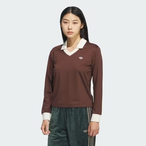 Áo Adidas V-Neck LS Brown [ KF3240 ]