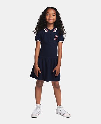 Váy Tommy Hilfiger Girls' 7-16 Short-Sleeve Polo Dress Navy [ TGFJH00S-405 ]